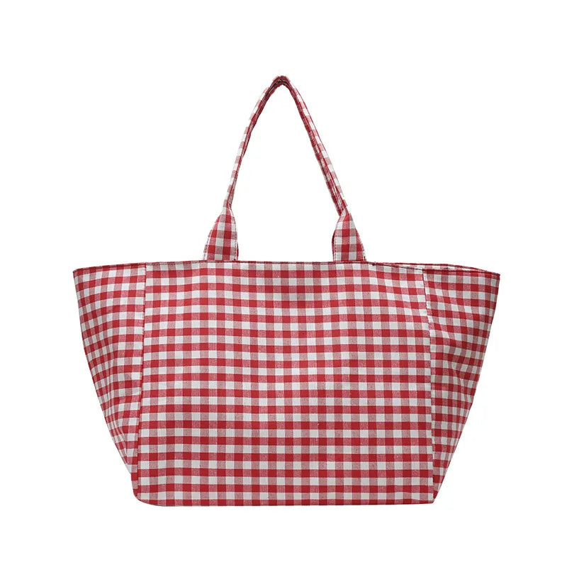Shopper Dames - Grote Tote Bag met Ruitjesprint | Casual