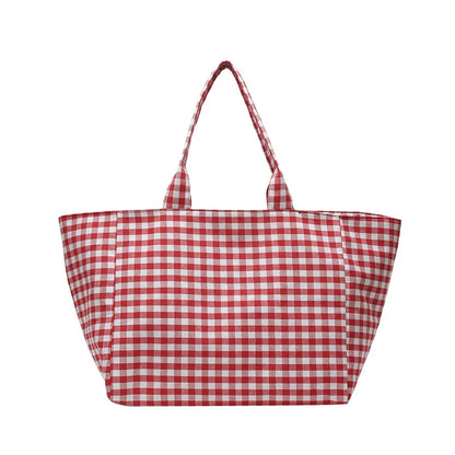 Shopper Dames - Grote Tote Bag met Ruitjesprint | Casual
