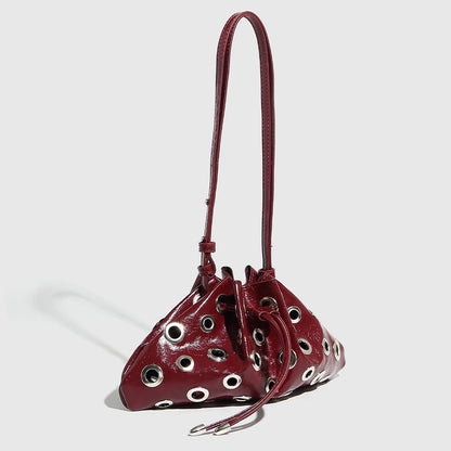 Schoudertas Dames - Metallic Clutch met Oogjes Detail | Stoer