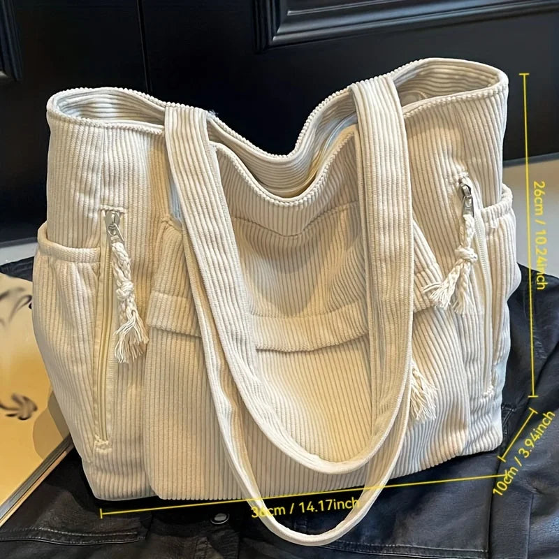 Tas Dames - Grote Shopper met Meerdere Vakken en Kwastjes | Casual