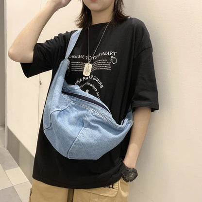 Schoudertas Dames - Grote Halfmaan Tas met Brede Riem | Casual