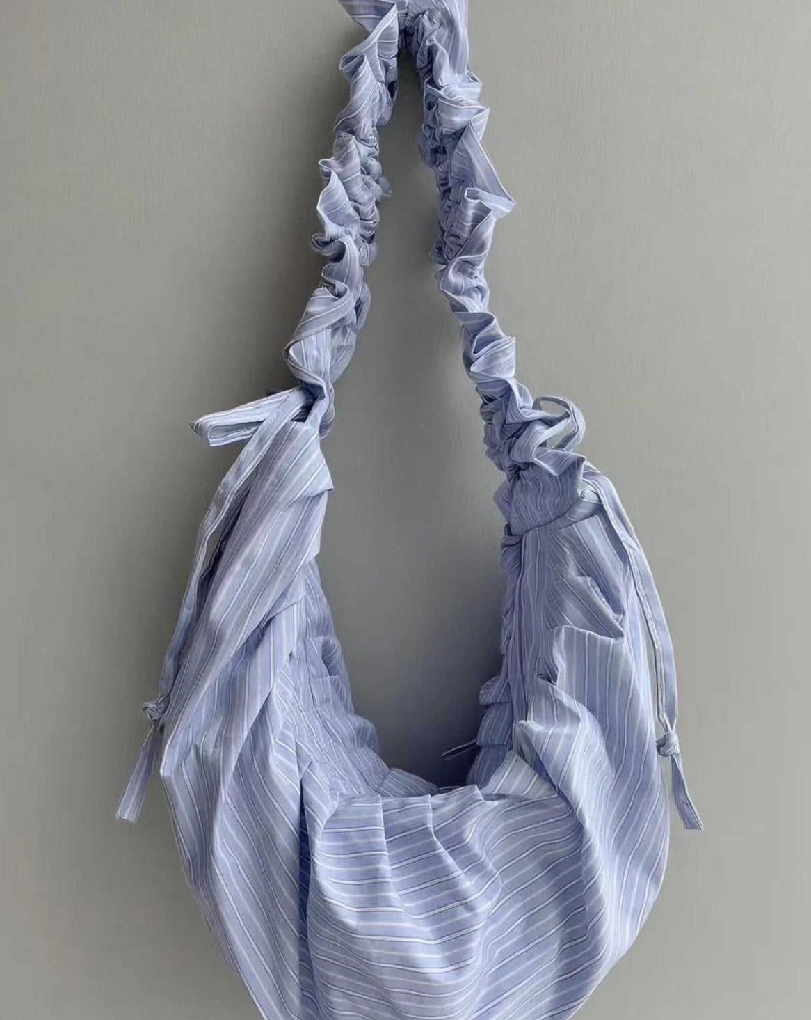 Tas Dames - Zachte Hobo Bag met Gerimpelde Band en Strepen | Boho