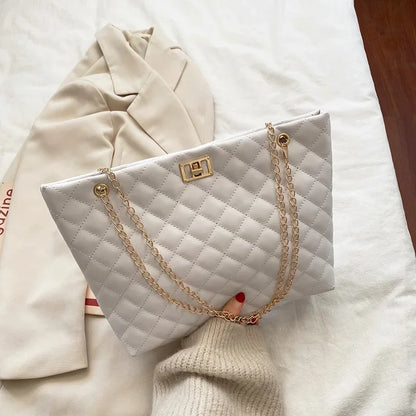 Shopper Dames - Grote Gewatteerde Tas met Gouden Ketting | Chique