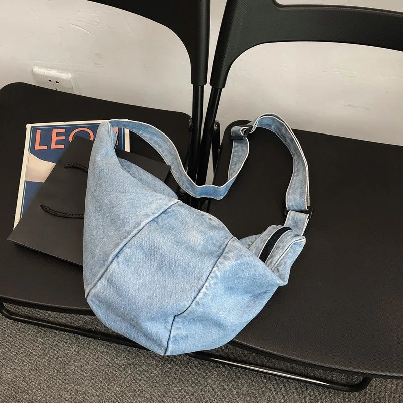 Schoudertas Dames - Grote Halfmaan Tas met Brede Riem | Casual
