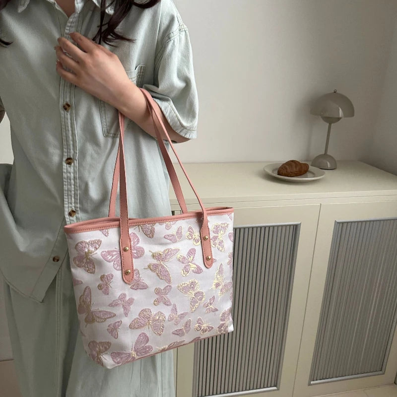 Shopper Dames - Grote Tote Bag met Vlinderprint | Casual