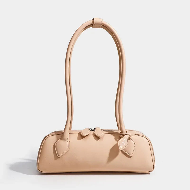 Tas Dames - Schoudertas met Hoge Boog en Bladdetail | Chique
