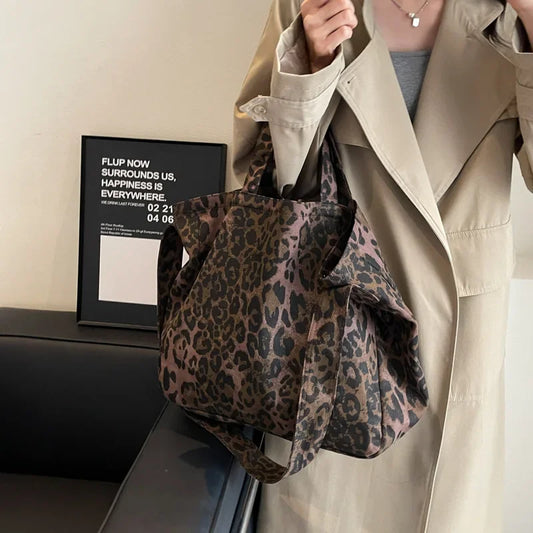 Tas Dames - Grote Zachte Shopper met Luipaardprint | Casual