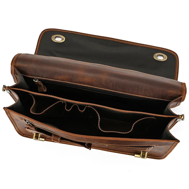 Tas Heren - Klassieke Aktetas met Draaislot en Schouderband | Chic