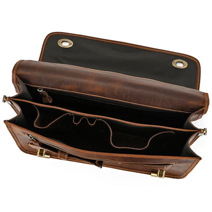 Tas Heren - Klassieke Aktetas met Draaislot en Schouderband | Chic