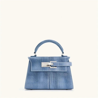 Tas Dames - Mini Handtas met Zilveren Draaislot en Flap | Chique