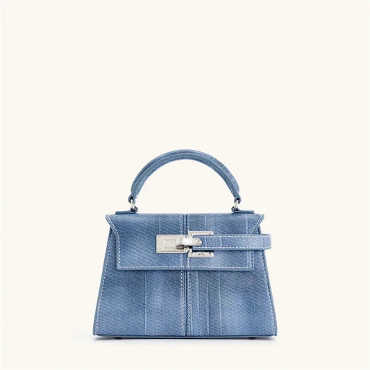 Tas Dames - Mini Handtas met Zilveren Draaislot en Flap | Chique