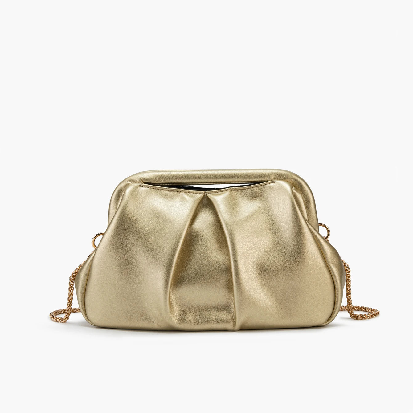 Handtas Dames - Geplooide Avondtas met Ketting | Glamour