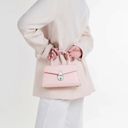 Tas Dames - Mini Handtas met Flapdetail en Zilveren Sluiting | Chique