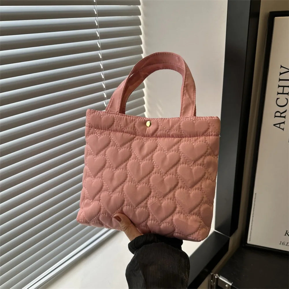 Tas Dames - Kleine Quilted Shopper met Hartjespatroon | Casual