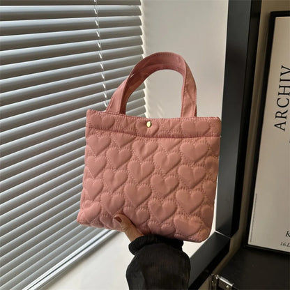Tas Dames - Kleine Quilted Shopper met Hartjespatroon | Casual