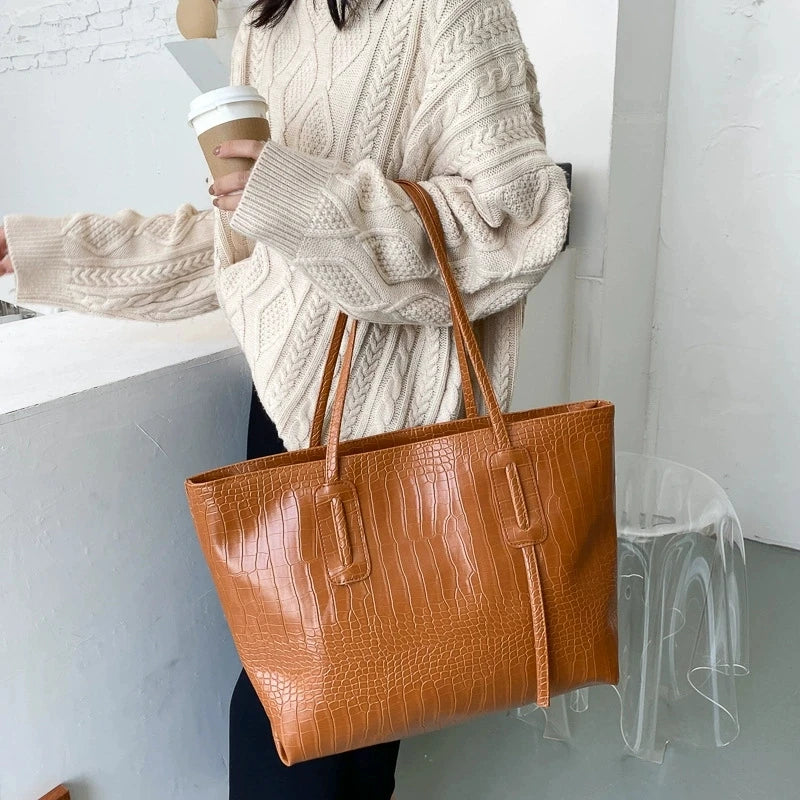 Tas Dames - Grote Shopper met Krokodillenprint | Elegant