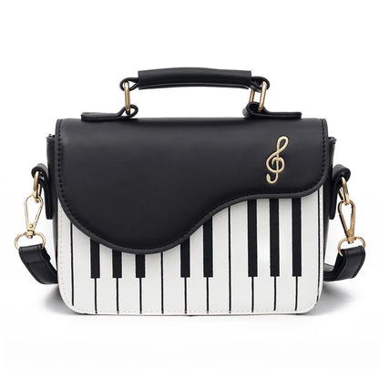 Tas Dames - Crossbody Handtas met Piano Print en Notenbalk | Opvallend