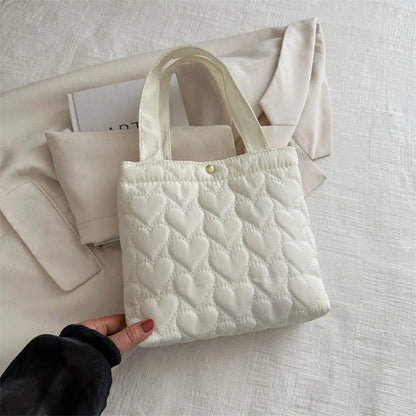 Tas Dames - Kleine Quilted Shopper met Hartjespatroon | Casual