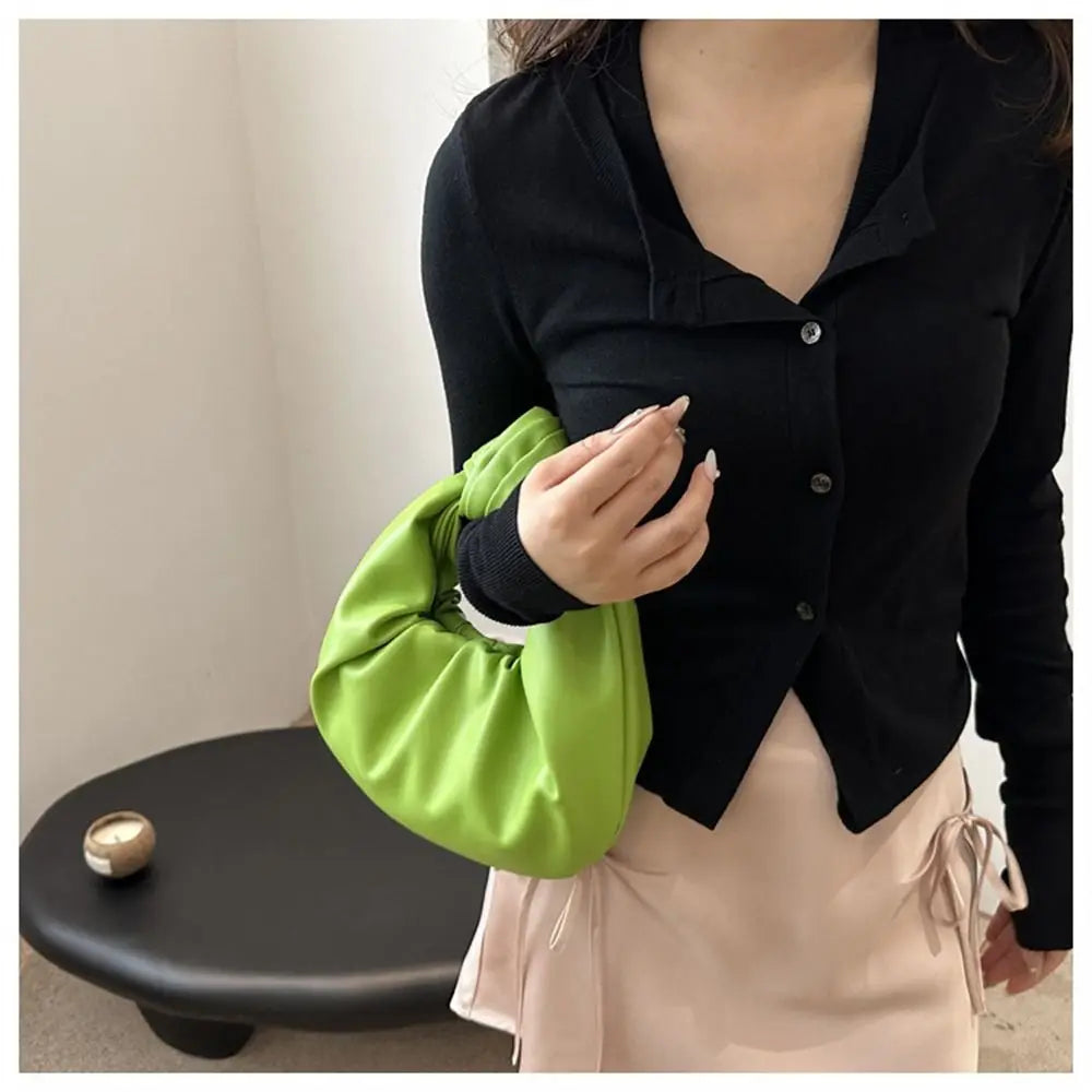 Tas Dames - Geplooide Cloud Bag met Gedraaid Handvat | Chique