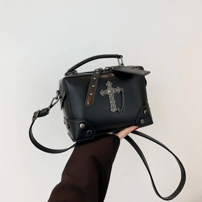 Tas Dames - Crossbody met Schedel Detail en Zilveren Studs | Casual