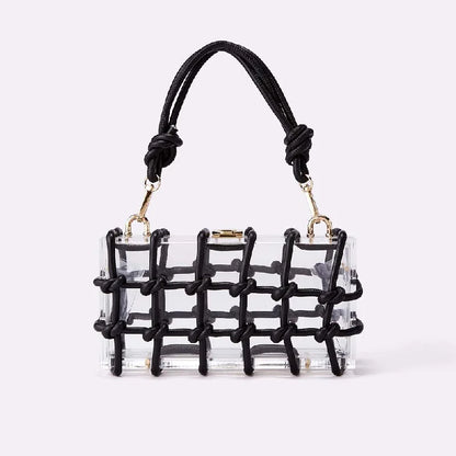 Avondtasje Dames - Transparante Clutch met Gouden Koord | Feest