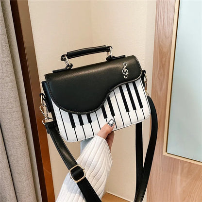 Tas Dames - Crossbody Handtas met Piano Print en Notenbalk | Opvallend