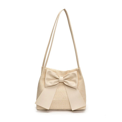 Tas Dames - Gevlochten Shopper met Oversized Strik | Zomer