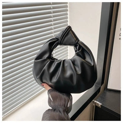 Tas Dames - Geplooide Cloud Bag met Gedraaid Handvat | Chique