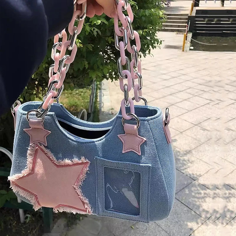 Tas Dames - Y2K Handtas met Sterren en Ketting | Opvallend