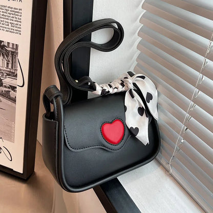Tas Dames - Mini Crossbody met Hartdetail en Strik | Schattig