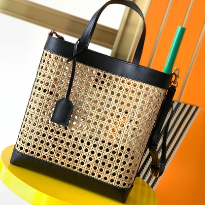 Tas Dames - Gevlochten Zomershopper met Contrast Detail | Chique