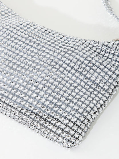 Tas Dames - Glinsterende Avondtas met Strass Ketting | Feest