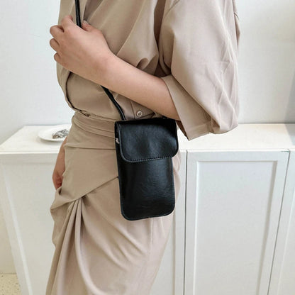 Tas Dames - Glanzende Mini Crossbody met Flap en Touwriem | Chique
