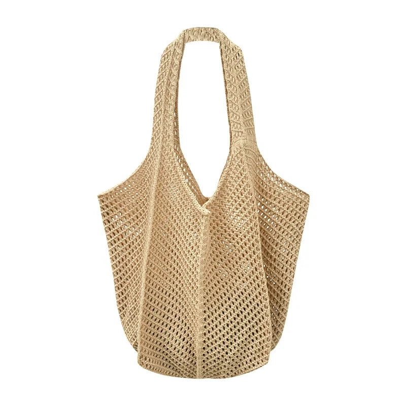 Tas Dames - Grote Gehaakte Shopper met Open Vlechtstructuur | Boho