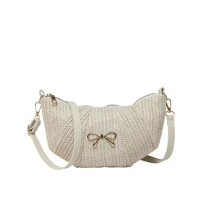 Tas Dames - Gevlochten Schoudertasje met Strikdetail | Casual