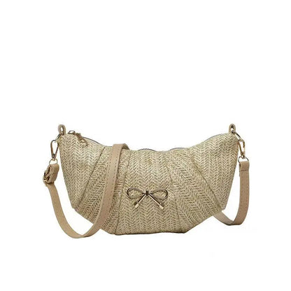Tas Dames - Gevlochten Schoudertasje met Strikdetail | Casual