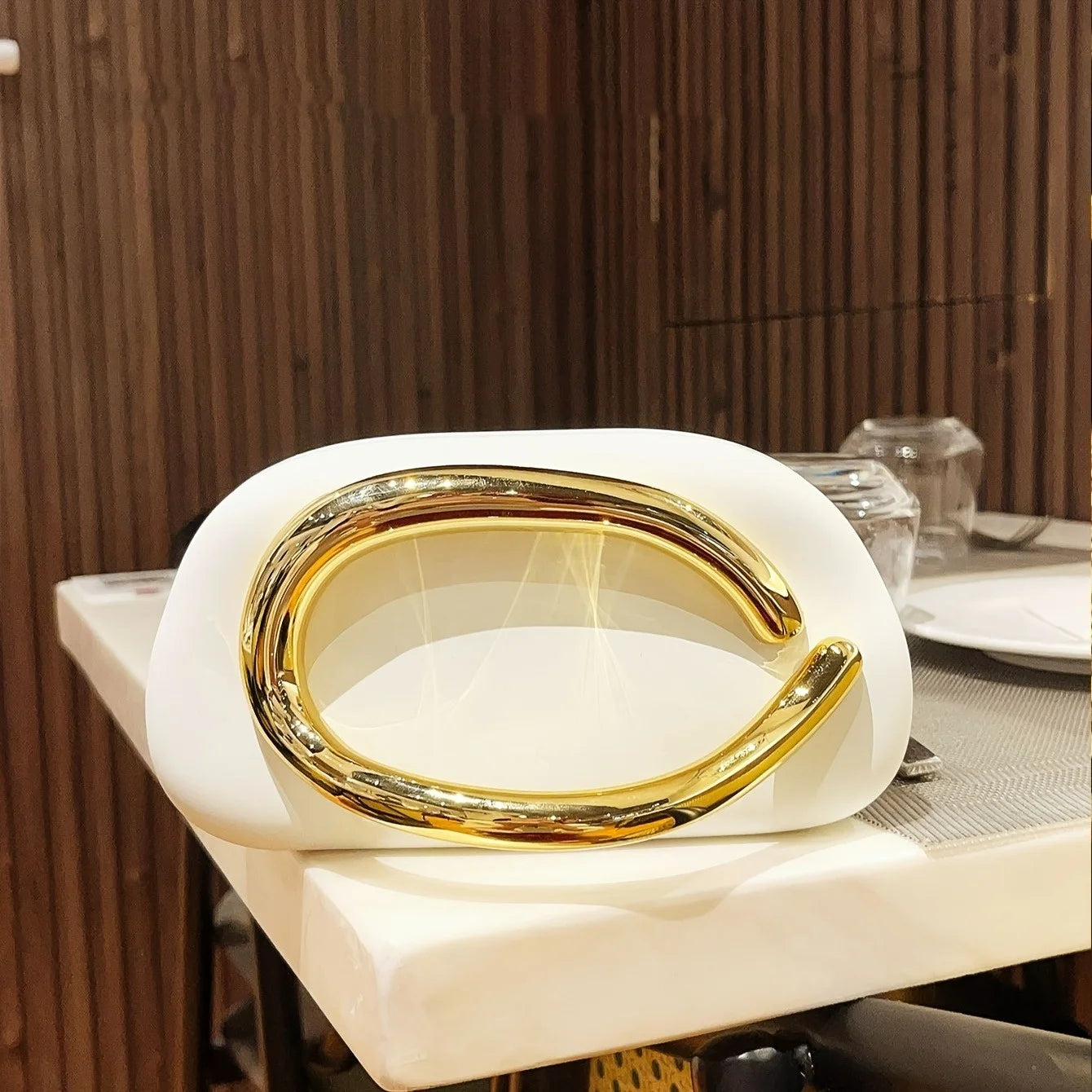 Tas Dames - Clutch met Gouden Detail | Chique