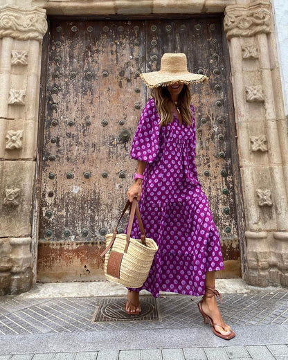 Maxi Jurk Dames - Oversized met Stippenprint | Zomer