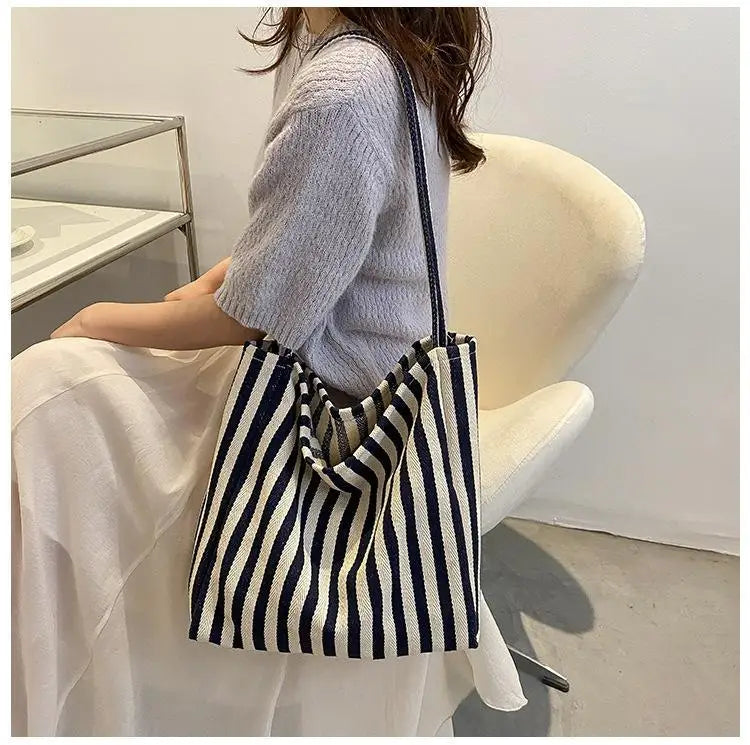 Shopper Dames - Grote Tote Bag met Streepjesprint | Casual