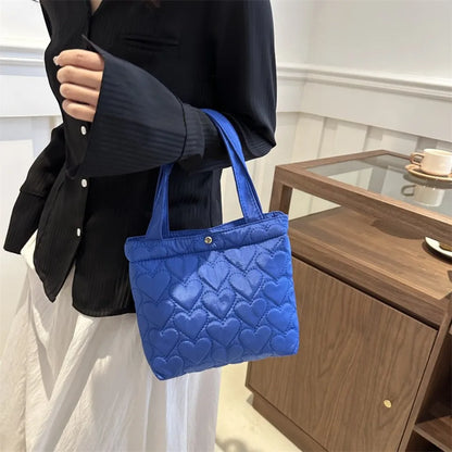 Tas Dames - Kleine Quilted Shopper met Hartjespatroon | Casual