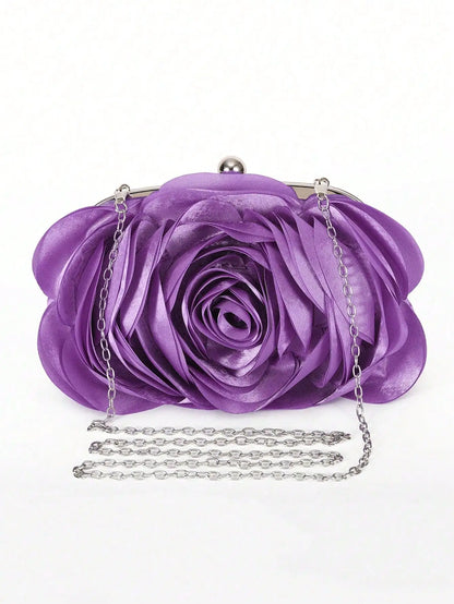 Tas Dames - Avondtasje met Bloem en Ketting | Elegant