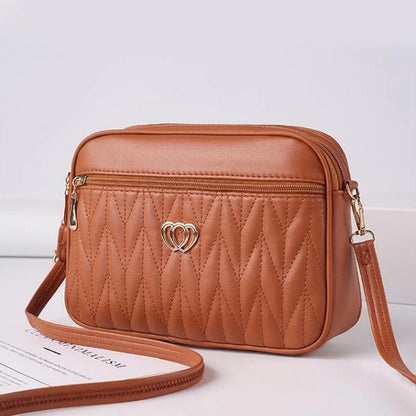 Tas Dames - Gewatteerde Crossbody met Hart Embleem en Rits | Casual