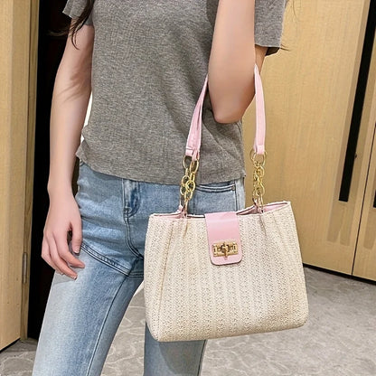 Tas Dames - Pluche Schoudertas met Handvat en Riem | Casual