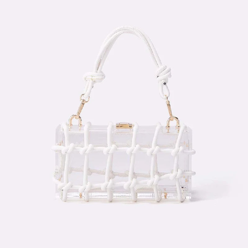 Avondtasje Dames - Transparante Clutch met Gouden Koord | Feest