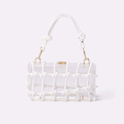 Avondtasje Dames - Transparante Clutch met Gouden Koord | Feest
