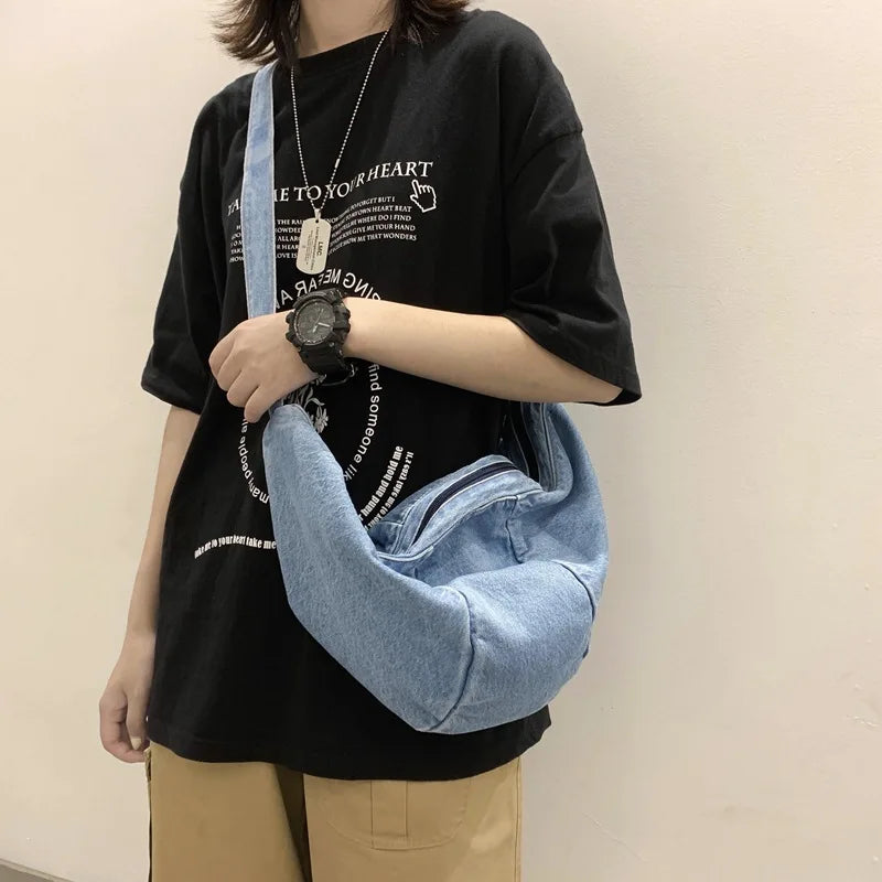 Schoudertas Dames - Grote Halfmaan Tas met Brede Riem | Casual