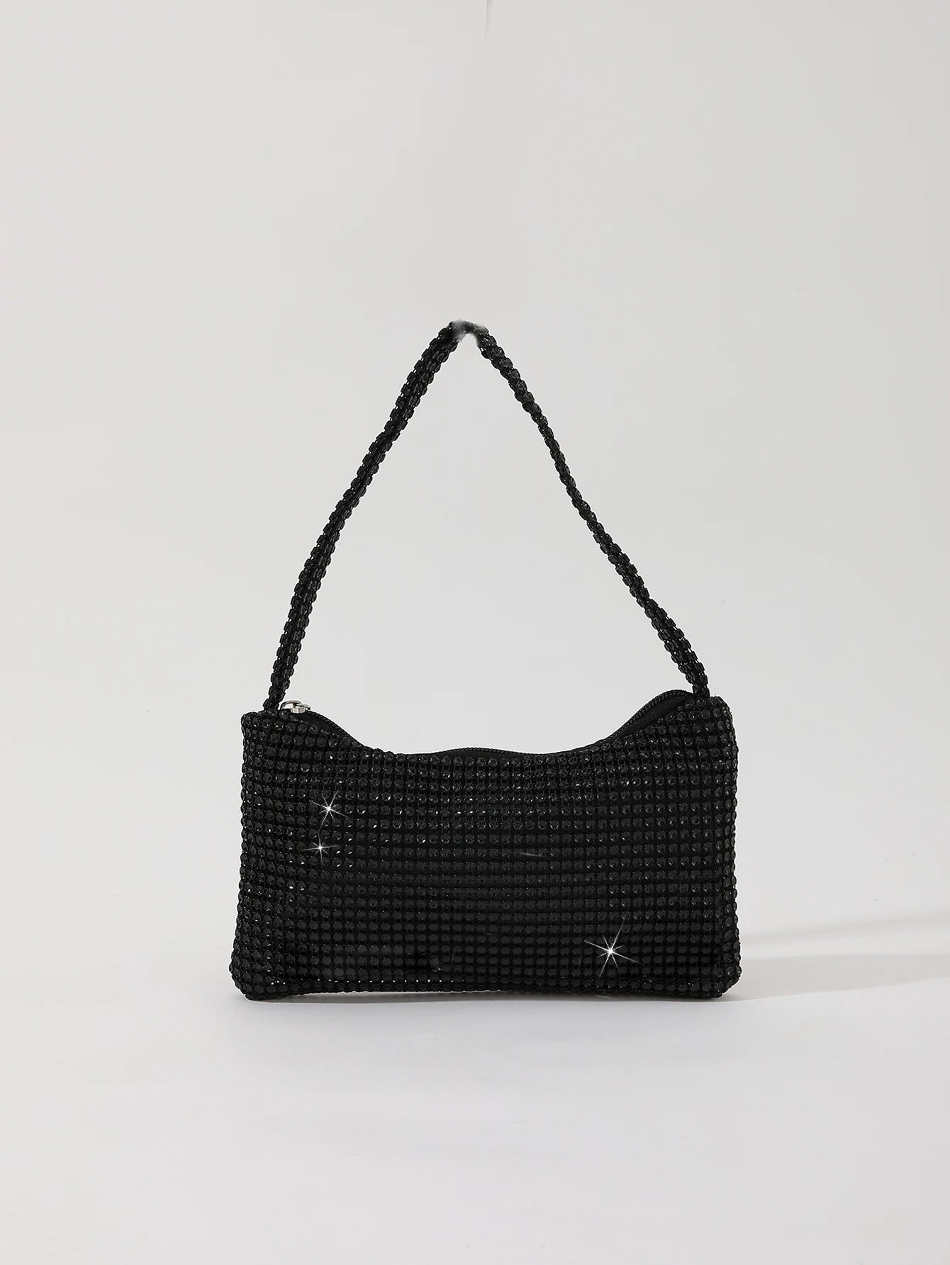 Tas Dames - Glinsterende Avondtas met Strass Ketting | Feest