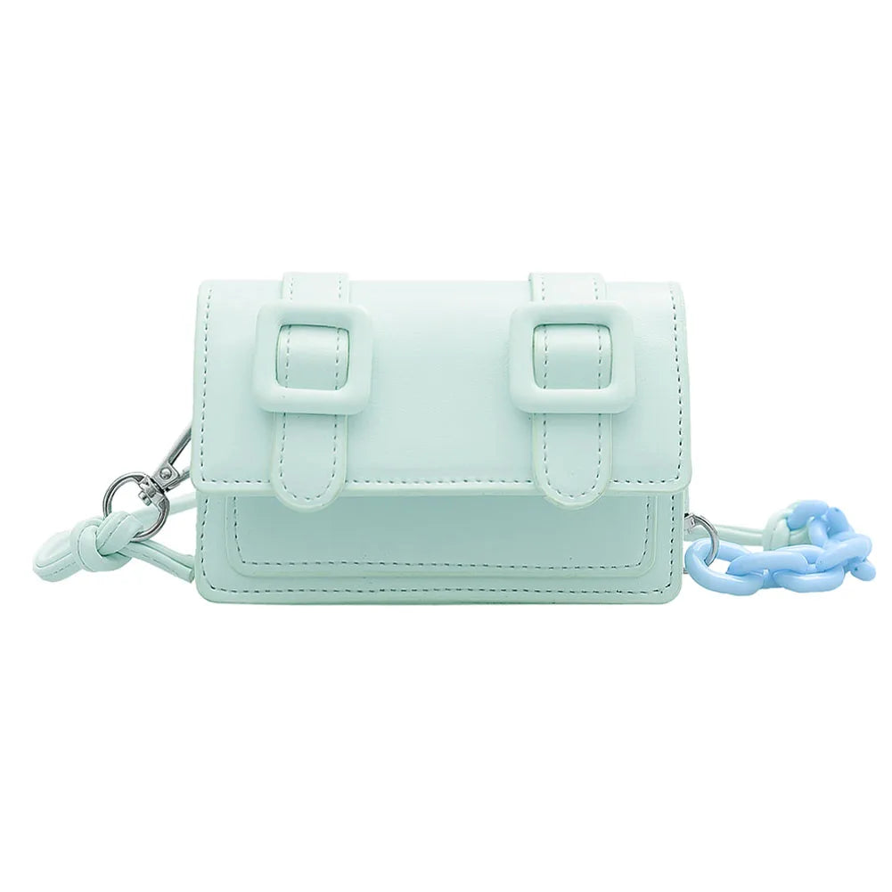 Mini Tas Dames - Crossbody met Dubbele Gesp en Ketting | Chique