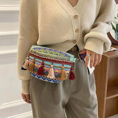 Tas Dames - Heuptas met Kwastjes en Brede Riem | Bohemian