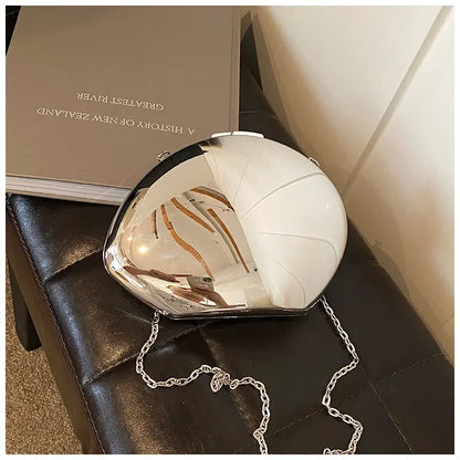 Tas Dames - Metallic Avondtasje met Gouden Ketting | Feestelijk